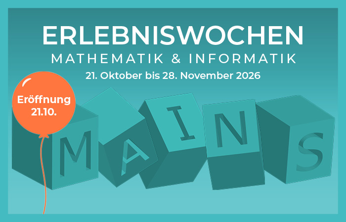 Plakat der Erlebniswochen Mathematik & Informatik 